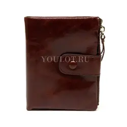 Маленький кошелек женский Briefcase кожаный кофейный