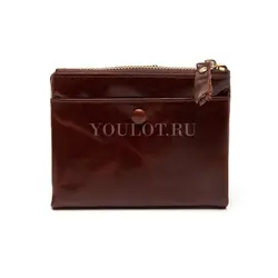 Маленький кошелек женский Briefcase кожаный кофейный