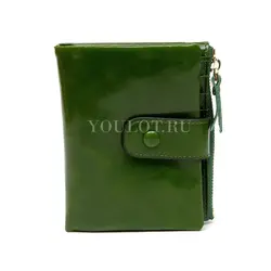 Маленький кошелек женский Briefcase кожаный зеленый