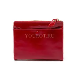 Маленький кошелек женский Briefcase кожаный красный