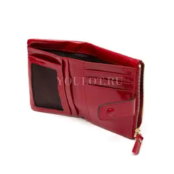 Маленький кошелек женский Briefcase кожаный красный