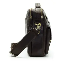 Мужской кожаный портфель Briefcase 7120# с плечевым ремнем