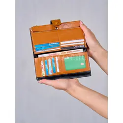 Женский кошелек из натуральной кожи Briefcase хаки