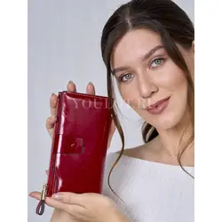 Женский кошелек для телефона, карт, денег Briefcase из натуральной кожи красный