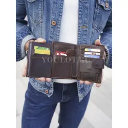 Портмоне мужское для денег и карт кожаное Briefcase 9050 BR