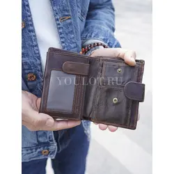 Портмоне мужское для денег и карт кожаное Briefcase 9050 BR