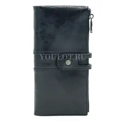 Кошелек женский черный Briefcase из натуральной кожи