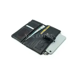 Кошелек женский черный Briefcase из натуральной кожи