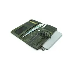 Кошелек кожаный женский Briefcase на кнопке зеленый