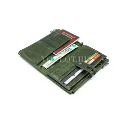 Практичный женский кошелек из кожи Briefcase C2156 с отделением для телефона темно-зеленый