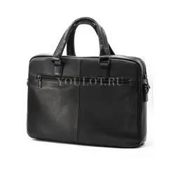 Мужской кожаный портфель Briefcase KA8218-8 Black для работы и повседневного использования