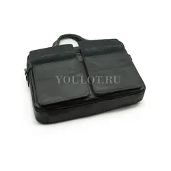 Мужской кожаный портфель Briefcase KA8218-8 Black для работы и повседневного использования
