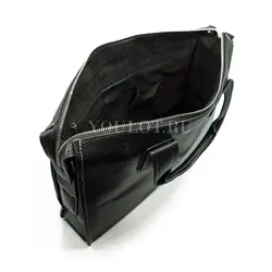 Мужской кожаный портфель Briefcase KR2804 Black через плечо для документов