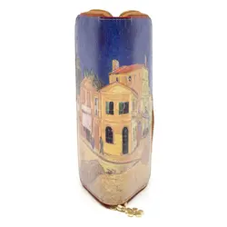 Кошелек женский Briefcase с рисунком кожаный