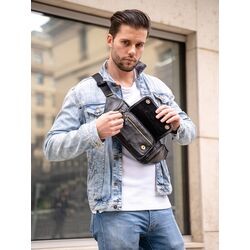 Сумка через плечо, бананка из натуральной кожи Ruff Ryder