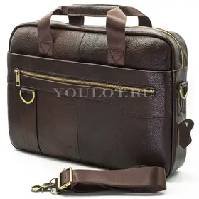 Мужской кожаный портфель Briefcase 9035 Coffee для документов и ноутбука