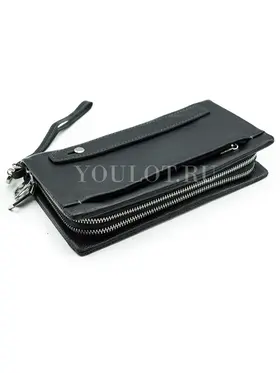Мужской кожаный клатч Briefcase 7M-116 с двумя молниями