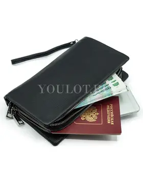 Мужской кожаный клатч Briefcase 7M-116 с двумя молниями