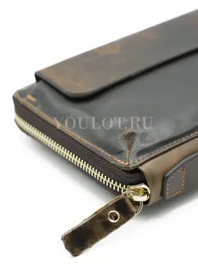 Клатч из натуральной кожи, кошелек - портмоне Briefcase 9043