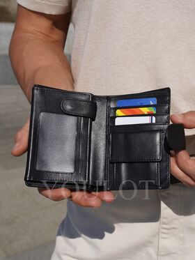 Портмоне для денег и карт кожаное