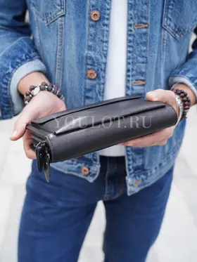 Клатч мужской Briefcase 9069-1 из натуральной кожи для телефона и документов