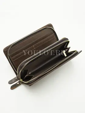 Клатч мужской Briefcase 9069 для телефона и паспорта кожаный коричневый