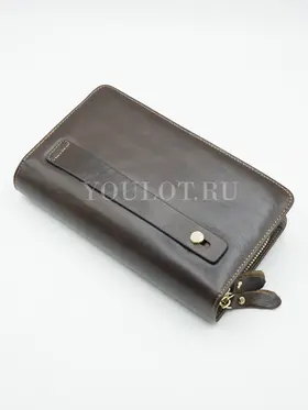 Клатч мужской Briefcase 9069 для телефона и паспорта кожаный коричневый