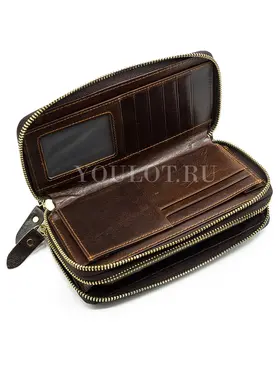 Клатч мужской кожаный Briefcase 9315 с двумя молниями