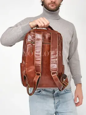 Рюкзак мужской из натуральной кожи Briefcase для ноутбука 15" и документов A4