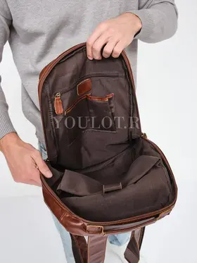 Рюкзак мужской из натуральной кожи Briefcase для ноутбука 15" и документов A4