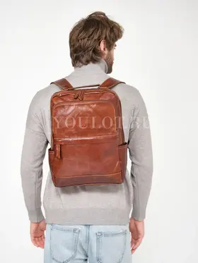 Рюкзак мужской из натуральной кожи Briefcase для ноутбука 15" и документов A4