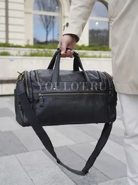Сумка дорожная из натуральной кожи с двумя карманами