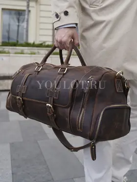 Сумка дорожная из натуральной кожи с отделом для обуви Briefcase 52