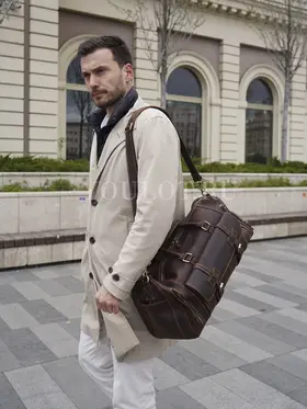 Сумка дорожная из натуральной кожи с отделом для обуви Briefcase 52