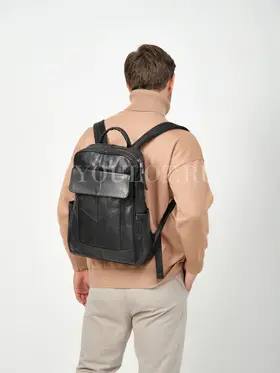 Рюкзак мужской кожаный для ноутбука 15" и документов A4