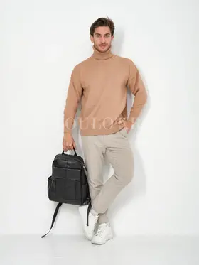 Рюкзак мужской кожаный для ноутбука 15" и документов A4