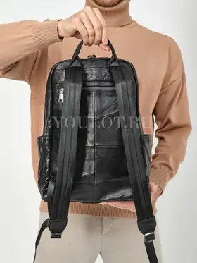 Рюкзак мужской кожаный для ноутбука 15" и документов A4