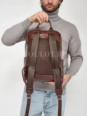 Мужской рюкзак кожаный для ноутбука 15" и документов A4