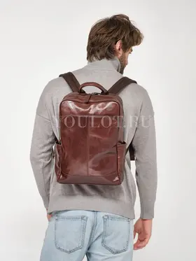 Мужской рюкзак кожаный для ноутбука 15" и документов A4