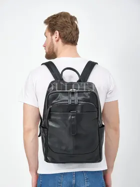 Рюкзак мужской кожаный для ноутбука 15" и документов A4