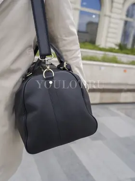 Сумка дорожная из натуральной кожи с отделением для обуви Briefcase 9804 черная