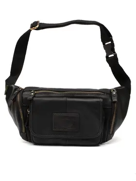 Мужская сумка через плечо Ruff Ryder 1390, бананка из натуральной кожи