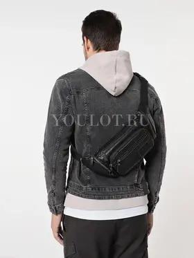 Сумка мужская через плечо Ruff Ryder 1395, бананка из натуральной кожи