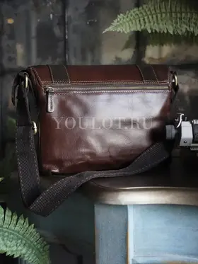 Сумка мужская через плечо Ruff Ryder 1470-3 большая A4 кожаная с клапаном