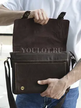 Сумка мужская через плечо Ruff Ryder 1470 большая A4 из натуральной кожи