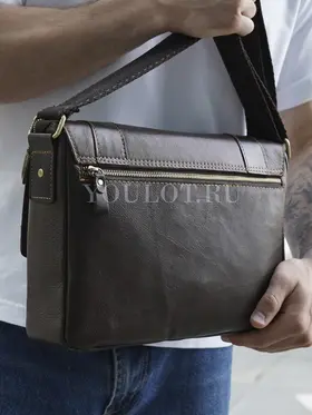 Сумка мужская через плечо Ruff Ryder 1470 большая A4 из натуральной кожи