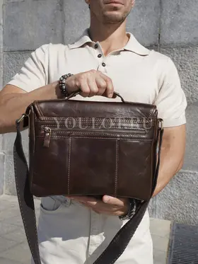 Сумка мужская через плечо Ruff Ryder A4 большая кожаная Old Money