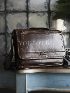 Сумка мужская через плечо Ruff Ryder A4 большая кожаная Old Money