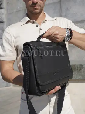 Сумка мужская через плечо Ruff Ryder 1497 A4 большая кожаная Old Money