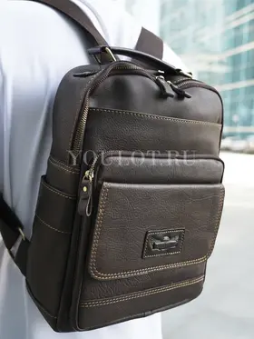 Рюкзак мужской городской Ruff Ryder A4 из натуральной кожи
